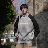 Wiaofellas Spring Clothes Men's Round Neck Hoodie 380G Heavy Print City Boy Gray, Navy Blue, Top