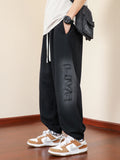 Wiaofellas New Men's Sweatpants Baggy Joggers Streetwear Fashion Letter Loose Harem Pants Casual Cotton Sweats Trousers Plus Size 8XL