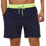 Wiaofellas Fashion Beach Shorts Elastic Closure Men's Swim Trunks Quick Dry Beach Shorts With Zipper Pockets