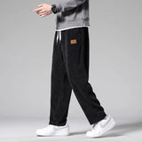 Wiaofellas Coffee, Gray, Black, Casual Pants Men's Spring And Autumn Style Wide Leg Pants Straight Loose Pants