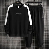 Wiaofellas Autumn Men Casual Sports Set Round Neck Tracksuit Fashion Sweatshirt and Sweatpants 2 Piece Sets Male Sportswear Outfit Set