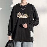 Wiaofellas Autumn Spring Men Sweatshirts harajuku Crew Neck Letter Print Couple Streetwear Casual Pullover New Hoodies