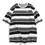 Wiaofellas Main Striped Couples T-shirts For Men And Women In The Summer Of  New Loose Contrast Color Short Sleeve Best Seller