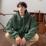 Wiaofellas Spring Autumn City Boy Hoodie Men's Casual Vintage Tide Brand Loose Hoodie Top Black Navy Blue Green Gray