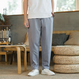 Wiaofellas Harlan Pants Men's Loose Casual Sports Chinese Style Men's Pants Large Size Sweatpants Solid Color Full Length Trousers