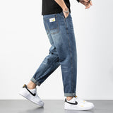 Wiaofellas Spring Summer New High Quality Cotton Jeans Retro Men Length Pants  Loose Straight Casual Men's Jeans Trendy Fashion Harem Pants