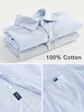 Wiaofellas Autumn New Classic Striped Men's Shirts Long Sleeve Oxford Cotton Men Clothing Work Casual Shirt Male Loose Blouse