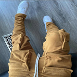 Wiaofellas Fall Winter Streetwear Men's Cargo Pants Pockets Sweat Pants Casual Trousers Mens Jogging Pants Sweatpants