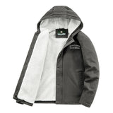 Wiaofellas Jacket men's outdoor casual windproof hooded top loose plus velvet thickened tooling jacket men windbreaker