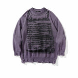Wiaofellas Pullovers Men's Sweater Knitted Jumper Vintage Oversize Essentials Y2k Gothic Clothes Men's Jumpers Punk Harajuku Streetwear
