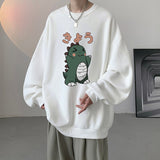 Wiaofellas Men's Oversized Hoodie Off White Autumn Hoodies Oversize for Men Funny  Dinosaur Print 5XL Man Casual Wear Hoody Male Sweatshirt
