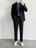 Wiaofellas Korean Men's Youth Casual Suit Jackets British Handsome Single Western-style Clothes Fashion Trend Black 3 Color Coats