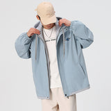 Wiaofellas Men's Spring Trendy Brand Hooded Jackets Street Style Fashion Vintage Tooling Coat Couple Harajuku Casual Men's Windbreaker