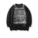 Wiaofellas Pullovers Men's Sweater Knitted Jumper Vintage Oversize Essentials Y2k Gothic Clothes Men's Jumpers Punk Harajuku Streetwear