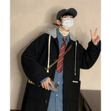 Wiaofellas-Trench Men Hoodie Spring and Autumn Trench Mens Coat Casual Male Streetwear Hip Hop Coats Harajuku Overcoat