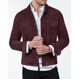 Wiaofellas Men's Suede Jacket Casual Motorcycle Lapel Slim Tailored Single Breasted Coat Windbreak Iab Club America Jackets Man Y2k Vintage