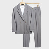 Wiaofellas Japanese Drop Casual Suits Male Loose Handsome Ruffian Blazer Sets Slightly Mature Youth Spring Autumn Small Suit Coats Party