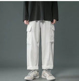 Wiaofellas Japanese Straight Work Pants Men's Spring and Summer Casual New Trend Ins Multi Pocket Cargo Pants Youth Fashion Wide Leg Pants