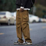 Wiaofellas Men's Cargo Pants Y2k Fashion Vintage Street Slim Hiking Summer Trousers Man Multi Pocket Long Multipockets Cotton Emo Slacks XL