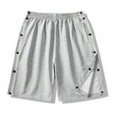 Wiaofellas Full Open Summer Thin Breasted Shorts Men's Loose Solid Color Straight Outer Wear Casual Shorts Five-point Sweat Shorts