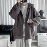 Wiaofellas Spring Trend Japanese Oversized Casual Zipper Hoodies Retro Solid Color Streetwear Men Harajuku Loose Casual Fashion Jackets