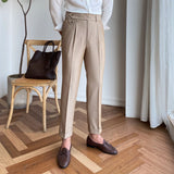 Wiaofellas Autumn Men's Trousers High-waist Straight Drape Casual Business Dress Pants Office Social Wedding Streetwear Fashion Long Pants