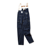 Wiaofellas Men's Workwear Jeans Jumpsuit Loose Cusual Tide Chic Sleelvess Sling Overalls Vintage High Street Tide Denim Pants 9Y7826