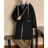 Wiaofellas-Trench Men Hoodie Spring and Autumn Trench Mens Coat Casual Male Streetwear Hip Hop Coats Harajuku Overcoat