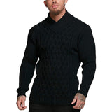 Wiaofellas Harajuku Sweaters Solid Color V Neck Sweater Men Autumn/Winter All-match Long Sleeve Pullover Korean Fashion Knitted Sweater