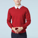 Wiaofellas Men Cashmere Sweater Autumn Winter Soft Warm Jersey Jumper  Pullover O-Neck Knitted Sweaters