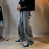 Wiaofellas Punk Hip Hop Baggy Straight Man Cowboy Pants Men's Jeans with Pockets Grunge Y2k Trousers High Quality Luxury Loose Regular Xs L