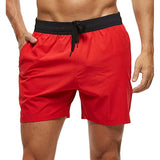 Wiaofellas Fashion Beach Shorts Elastic Closure Men's Swim Trunks Quick Dry Beach Shorts With Zipper Pockets