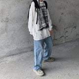 Wiaofellas Pullovers Men's Sweater Knitted Jumper Vintage Oversize Essentials Y2k Gothic Clothes Men's Jumpers Punk Harajuku Streetwear