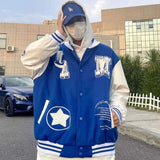 Wiaofellas Hip-Hop Letters Embroidered Jackets Coats In Europe And America Men's Y2K Street Retro Baseball Uniform Couple Casual Jacket Men