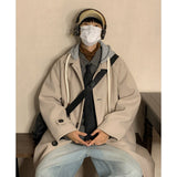 Wiaofellas-Trench Men Hoodie Spring and Autumn Trench Mens Coat Casual Male Streetwear Hip Hop Coats Harajuku Overcoat