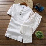 Wiaofellas Retro Chinese Style Zen Tea Shirts Pants Kung Fu Uniform  Medieval Viking Fashion Casual T-shirt Trousers Tang Suit Men Sets