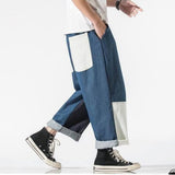 Wiaofellas Streetwear Men Jeans Pants Ankle-length Japanese Casual Jeans Men Fashion Jogging Pants Male Large Size Baggy Harem  Loose