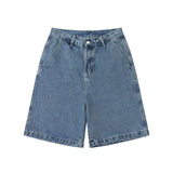 Wiaofellas Denim Shorts Men's Summer Casual Loose Blue Jeans In The Waist Shorts Men Shorts Baggy Harajuku Streetwear Hip Hop Short Pants