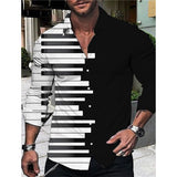 Wiaofellas Luxury Men Shirts Single Breasted Shirt For Men Casual Piano Print Long Sleeve Tops Men's Clothing Hawaiian Cardigan Blouses New