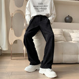 Wiaofellas Winter Men's Thickened Corduroy Fabric Casual Pants Keep Warm Fashion Belt Thick Sweatpants Loose Mens Trousers M-2XL
