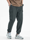 Wiaofellas Summer Quick Dry Cargo Pants Men Multi-Pockets Sportswear Light&Thin Breathable Loose Casual Jogger Sweatpants Straight Trousers
