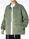 Wiaofellas  New Multi-Pockets Spring Men's Jackets Plus Size Fashion Turn-Down Collar Loose Casual Windbreaker Cargo Coat 8XL 9XL