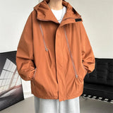 Wiaofellas Spring Autumn Hongkong Style Waterproof Outdoor Jackets Men Quick Dry Hiking Hooded Windbreaker Fashion Loose Sports Zip Coats