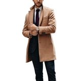 Wiaofellas And long double coat in autumn and winter tweed coat  men luxury clothing  coat men mens jacket