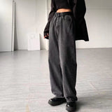 Wiaofellas Men's Fashion Streetwear Casual Pants Vintage Washed Loose Jeans Grey Color Wide Leg Pants High-quality Trousers S-2XL