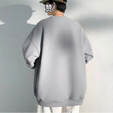 Wiaofellas White Black Gray Hoodie Men's Spring And Autumn Style Round Collar Pullover American Style Oversize Tide Brand Loose Coat S-5XL