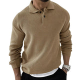 Wiaofellas Europe and The United States Lapel Sweater Men Slim Long Sleeve Knitted Sweater Autumn New Men Clothing