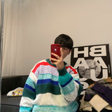 Wiaofellas-Winter Men's Round Neck Long Sleeve Knitting Fashion Trend Coats Casual Loose Wool Sweater Clothes Oversized Pullover