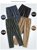 Wiaofellas Summer Quick Dry Cargo Pants Men Multi-Pockets Sportswear Light&Thin Breathable Loose Casual Jogger Sweatpants Straight Trousers