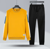 Wiaofellas Autumn Men Casual Sports Set Round Neck Tracksuit Fashion Sweatshirt and Sweatpants 2 Piece Sets Male Sportswear Outfit Set